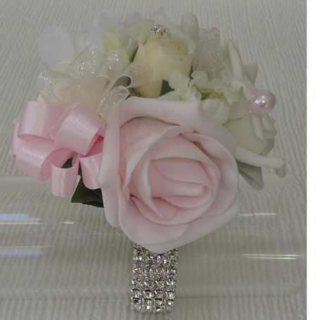 Pink & Cream Wrist Corsage